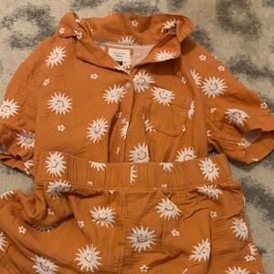 American Eagle Outfitters Orange Floral Pajama Set